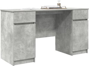 vidaXL Biurko w kolorze betonu szarego 140x49x76 cm z drewna inżynieryjnego 3