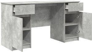 vidaXL Biurko w kolorze betonu szarego 140x49x76 cm z drewna inżynieryjnego 5