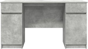 vidaXL Biurko w kolorze betonu szarego 140x49x76 cm z drewna inżynieryjnego 7