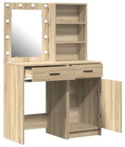 vidaXL Zestaw Toaletki z LED w Kolorze Dębu Sonoma 8