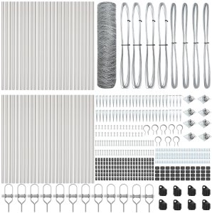 vidaXL Ogrodzenie Sześciokątne 1x100 m Stal ocynkowana, Słupki Ogrodzeniowe vidaXL z kolcem 13 szt. 32 mm 120 cm Stal ocynkowana 4