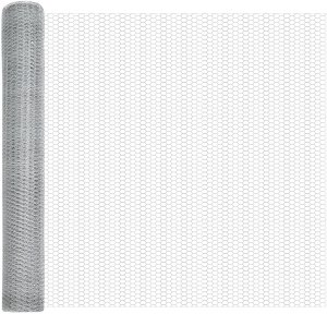 Płot hexagonalny vidaXL 1,4x100 m Stal ocynkowana, Słupki ogrodzeniowe vidaXL z hakiem 13 szt. 32 mm 160 cm Stal ocynkowana 5