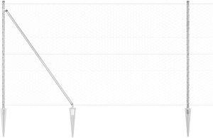Ogrodzenie vidaXL sześciokątne 1.5x100 m stal ocynkowana, Słupki ogrodzeniowe vidaXL z kolcem 13 szt. 32 mm 170 cm stal ocynkowana 6