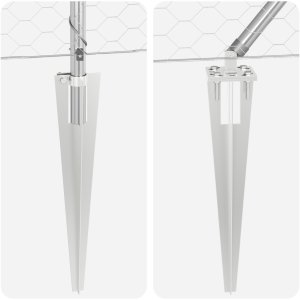 Ogrodzenie vidaXL sześciokątne 1.5x100 m stal ocynkowana, Słupki ogrodzeniowe vidaXL z kolcem 13 szt. 32 mm 170 cm stal ocynkowana 8