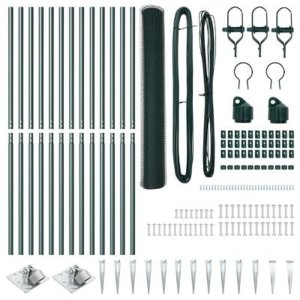vidaXL Zestaw ogrodzeniowy Zestaw 2 Zielony Metal, Plastik 25 x 1,2 m 6
