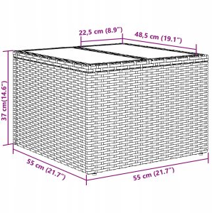 Zestaw sof ogrodowych vidaXL z poduszkami brązowy poli rattan, Sofa ogrodowa dla 2 osób vidaXL z miejscem na przechowywanie i poduszkami brązowy poli rattan 12
