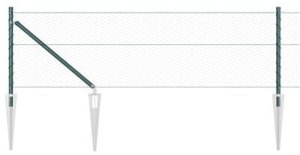 Ogrodzenie sześciokątne vidaXL Zielone 0,6x50 m Stal, Słupki ogrodzeniowe vidaXL z gwoździami 13 sztuk 32 mm 80 cm Stal ocynkowana 8