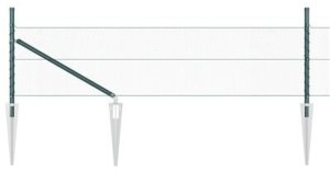 Ogrodzenie sześciokątne vidaXL Zielone 0.4x100 m Stal, Słupki ogrodzeniowe vidaXL z końcówką 13 szt. 32 mm 60 cm Stal ocynkowana 8