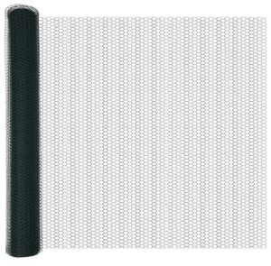 vidaXL Ogrodzenie sześciokątne Zielone 1x100 m Stal, Słupki ogrodzeniowe z kolcem 13 szt. 32 mm 120 cm Stal ocynkowana 6