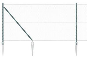 vidaXL Ogrodzenie heksagonalne Zielone 1.4x100 m Stal, Słupki ogrodzeniowe z kotewką 13 szt. 32 mm 160 cm Stal ocynkowana 8