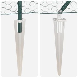 vidaXL Płot Hexagon Zielony 1,4x100 m Stal, vidaXL Słupy ogrodzeniowe z kolcem 13 szt. 32 mm 160 cm ze stali ocynkowanej 10