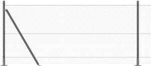 vidaXL Ogrodzenie heksagonalne Szary 1x10 m Stal, Słupki ogrodzeniowe z podstawami 7 szt. 32mm 110cm Stal ocynkowana 7