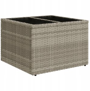 5-częściowy Zestaw Sofy Ogrodowej z Poduszkami Jasnoszary Poli Rattan, 2-osobowa Sofa Ogrodowa z Przechowywaniem i Poduszkami Jasnoszary Poli Rattan 5