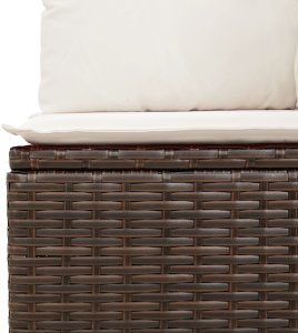 Zestaw 9 Części Sofy Ogrodowej z Poduszkami Brązowy Rattan PE, 2-osobowa Sofa Ogrodowa z Przechowywaniem i Poduszkami Brązowy Rattan PE 8