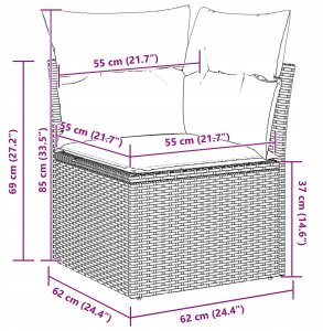 Zestaw sof ogrodowych vidaXL 9-częściowy z poduszkami Beżowy Rattan syntetyczny, Zestaw sof ogrodowych vidaXL 2-osobowy z miejscem do przechowywania i poduszkami Beżowy Rattan syntetyczny 12