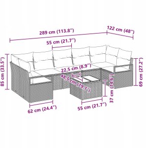 Zestaw sof ogrodowych vidaXL z poduszkami brązowy polirattan, Dwuosobowa sofa ogrodowa vidaXL z przechowalnią i poduszkami brązowy polirattan 12