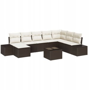 vidaXL Zestaw 8 częściowy sofy ogrodowej z poduszkami szary polirattan 2