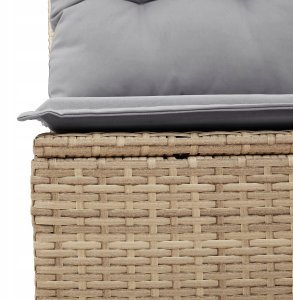 vidaXL 7-częściowa sofa ogrodowa z poduszkami Beżowy poli rattan, Sofa ogrodowa dla dwóch osób z miejscem do przechowywania i poduszkami Beżowy poli rattan 6