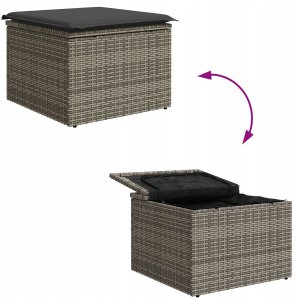 vidaXL Zestaw do jadalni  z 6 częściami i poduszkami Szary polirattan 10