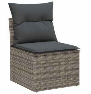 vidaXL 6-częściowy zestaw sof ogrodowych z poduszkami Szary Rattan 5