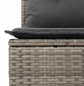 vidaXL 6-częściowy zestaw sof ogrodowych z poduszkami Szary Rattan 8