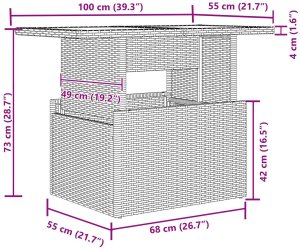 vidaXL Zestaw sof ogrodowych 11 z poduszkami brązowy polirattan, vidaXL Dwuosobowa sofa ogrodowa z miejscem na poduszki i schowek brązowy polirattan 9