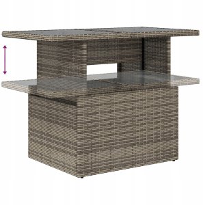 vidaXL 7-częściowy zestaw kanap ogrodowych z poduszkami Szary Polirattan, 2-osobowa sofa ogrodowa z miejscem na przechowywanie i poduszkami Szary Polirattan 11