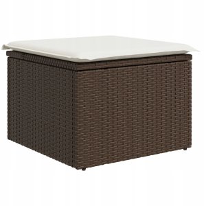 vidaXL Zestaw 7-częściowy sof ogrodowych z poduszkami brązowy Poli Rattan, 2-osobowa sofa ogrodowa z miejscem do przechowywania i poduszkami brązowy Poli Rattan 4