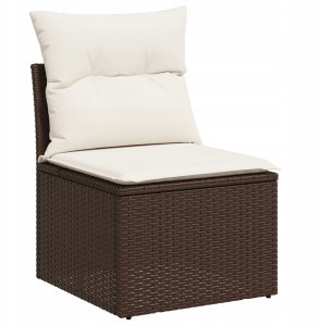 vidaXL 8-częściowy Zestaw Sof Ogrodowych z Poduszkami Brązowy Rattan PE, vidaXL Dwuosobowa Sofa Ogrodowa z Przechowalnią i Poduszkami Brązowy Rattan PE 4