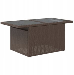 vidaXL 8-częściowy Zestaw Sof Ogrodowych z Poduszkami Brązowy Rattan PE, vidaXL Dwuosobowa Sofa Ogrodowa z Przechowalnią i Poduszkami Brązowy Rattan PE 5