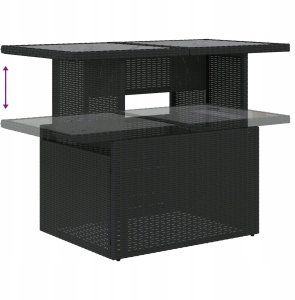 Zestaw sof ogrodowych vidaXL w 7 częściach z poduszkami czarny polirattan, Sofa ogrodowa dla 2 osób vidaXL z przechowalnią i poduszkami czarny polirattan 12