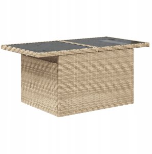 vidaXL 6-częściowy zestaw sof ogrodowych z poduszkami beżowy rattan poliester, vidaXL sofa 2-osobowa ogrodowa z miejscem na przechowywanie i poduszkami beżowy rattan poliester 3