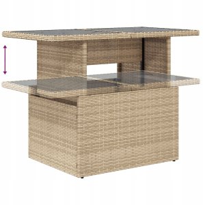 vidaXL 6-częściowy zestaw sof ogrodowych z poduszkami beżowy rattan poliester, vidaXL sofa 2-osobowa ogrodowa z miejscem na przechowywanie i poduszkami beżowy rattan poliester 10