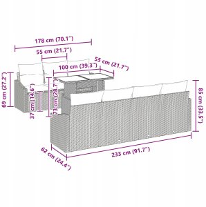 vidaXL 8-częściowy zestaw sof ogrodowych z poduszkami Szary Polirattan 12