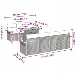 vidaXL 8-częściowy Zestaw Sofy Ogrodowej z Poduszkami Beżowy Polirattan, 2-osobowa Sofa Ogrodowa z Przechowywaniem i Poduszkami Beżowy Polirattan 12