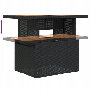 vidaXL Zestaw Sof Ogrodowych z poduszkami Czarnego Rattan Rybackiego, vidaXL 2-osobowa Sofa Ogrodowa z Przechowywaniem i Poduszkami Czarnego Rattan Rybackiego 12