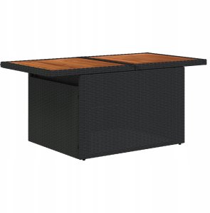 vidaXL Zestaw Sof Ogrodowych z poduszkami Czarnego Rattan Rybackiego, vidaXL 2-osobowa Sofa Ogrodowa z Przechowywaniem i Poduszkami Czarnego Rattan Rybackiego 5