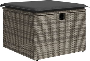 vidaXL Zestaw sof ogrodowych 8 elementów z poduszkami Szary poli-rattan, vidaXL 2-osobowa sofa ogrodowa z poduszkami Szary poli-rattan 7