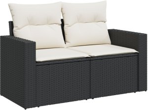 vidaXL 12-Częściowy Zestaw Sof Ogrodowych z Poduszkami Czarny Rattan Akacjowy, vidaXL 3-Częściowy Zestaw Jadalny Ogrodowy z Poduszkami Czarny Rattan Akacjowy 4