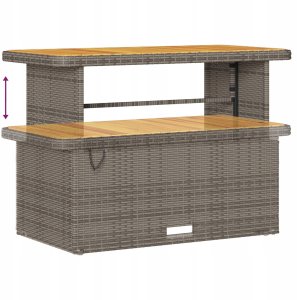 vidaXL Zestaw Sof Ogrodowych 13 Częściowy z Poduszkami Szary Polirattan Akacja, Zestaw Mebli Ogrodowych 4 Częściowy z Poduszkami Szary Polirattan Akacja 8