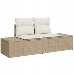 Zestaw Sofy Ogrodowej vidaXL 10 Elementów z Poduszkami Beżowy Rattan Akacja, Zestaw Sofy Ogrodowej vidaXL 2-osobowy z Poduszkami Beżowy Rattan, Zestaw Jadalny Ogrodowy vidaXL 3 Elementy z Poduszkami Beżowy Rattan Akacja 3