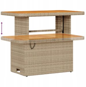 Zestaw Sofy Ogrodowej vidaXL 10 Elementów z Poduszkami Beżowy Rattan Akacja, Zestaw Sofy Ogrodowej vidaXL 2-osobowy z Poduszkami Beżowy Rattan, Zestaw Jadalny Ogrodowy vidaXL 3 Elementy z Poduszkami Beżowy Rattan Akacja 7