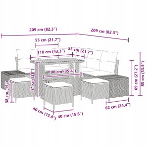 Zestaw kanap ogrodowych vidaXL 9-częściowy z poduszkami Czarny Poli Rattan Akacja, Zestaw kanap ogrodowych vidaXL 2-osobowy z poduszkami Czarny Poli Rattan, Zestaw do jadalni ogrodowej vidaXL 4-częściowy z poduszkami Czarny Poli Rattan Akacja 9