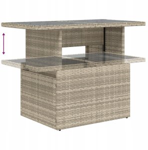 vidaXL Zestaw sof do ogrodu  w 8 częściach z poduszkami jasnoszary polirattan 11