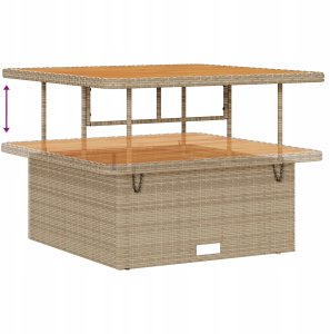 vidaXL 12-częściowy zestaw sofy ogrodowej z poduszkami w beżowym poli rattanem, vidaXL 3-częściowy zestaw jadalny ogrodowy z poduszkami w beżowym poli rattanem 8