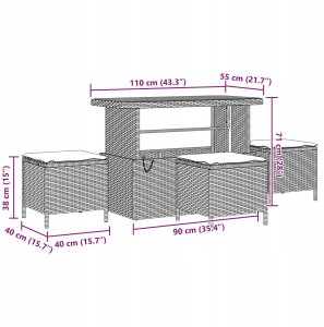 9-częściowy zestaw sof ogrodowych vidaXL z poduszkami czarny polirattan akacja, Sofa dwuosobowa vidaXL z poduszkami czarna polirattanowa, 4-częściowy zestaw jadalny vidaXL z poduszkami czarny polirattan akacja 10