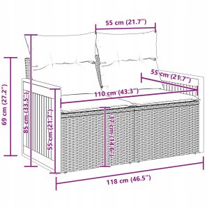9-częściowy zestaw sof ogrodowych vidaXL z poduszkami beżowy polirattan akacja, 2-osobowa sofa ogrodowa vidaXL z poduszkami beżowy polirattan, 3-częściowy zestaw ogrodowy do jedzenia z poduszkami beżowy polirattan akacja 9