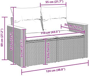 vidaXL 9-częściowy zestaw sofy ogrodowej z poduszkami czarny polirattan akacja, vidaXL 3-częściowy zestaw jadalny ogrodowy z poduszkami czarny polirattan akacja 10