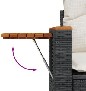 vidaXL Zestaw Sofy Ogrodowej 9 Części z Poduszkami Czarny Polirattan Akacja, Zestaw Jadalni 3 Części z Poduszkami Czarny Polirattan Akacja 10