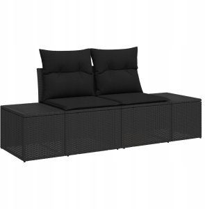 vidaXL 6-osobowy zestaw sof ogrodowych z poduszkami czarny polirattan 3